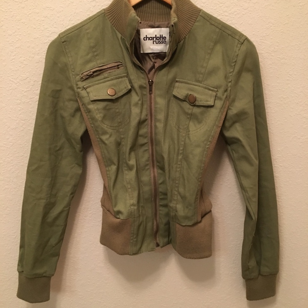 Army green Charlotte Russe waist jacket